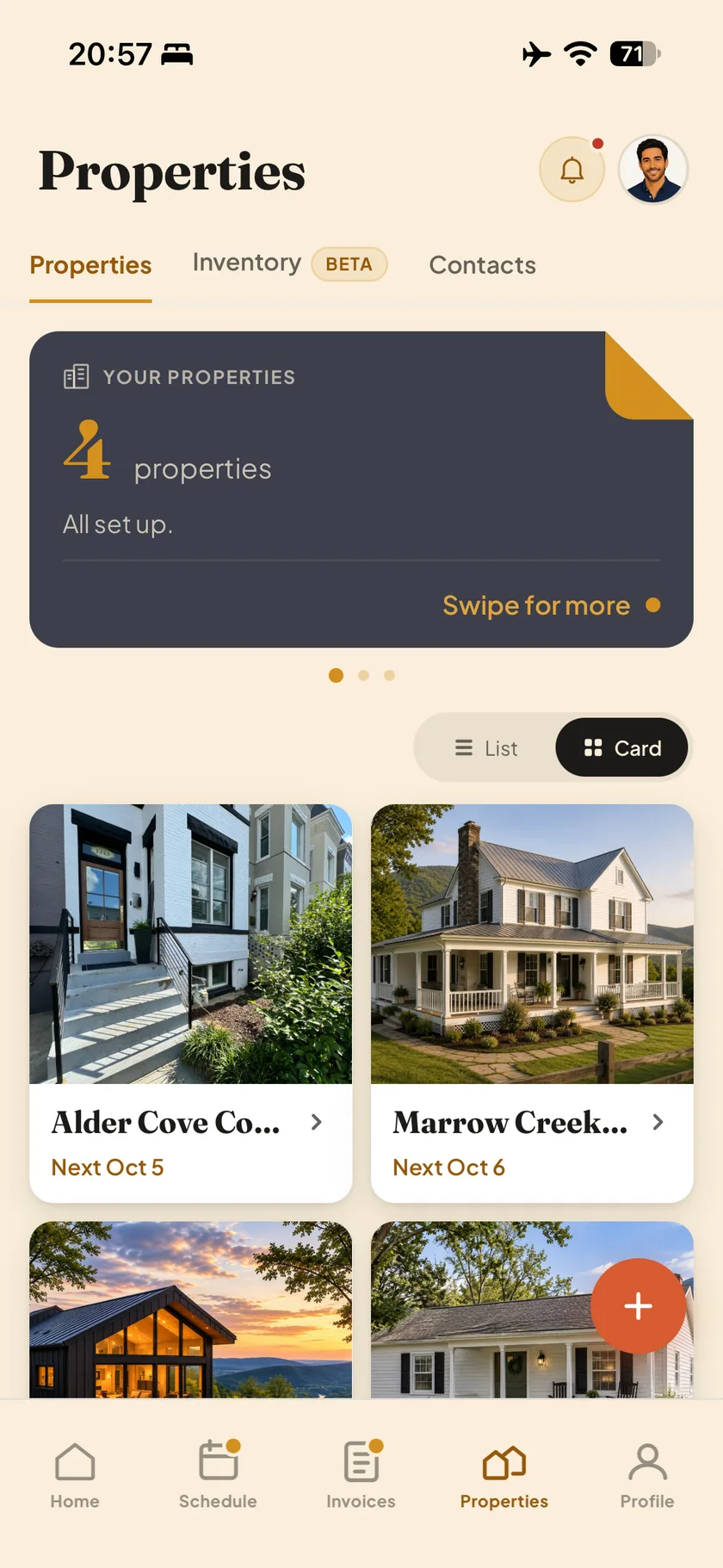 Tap Properties on the bottom navigation, then select the property you want to update.