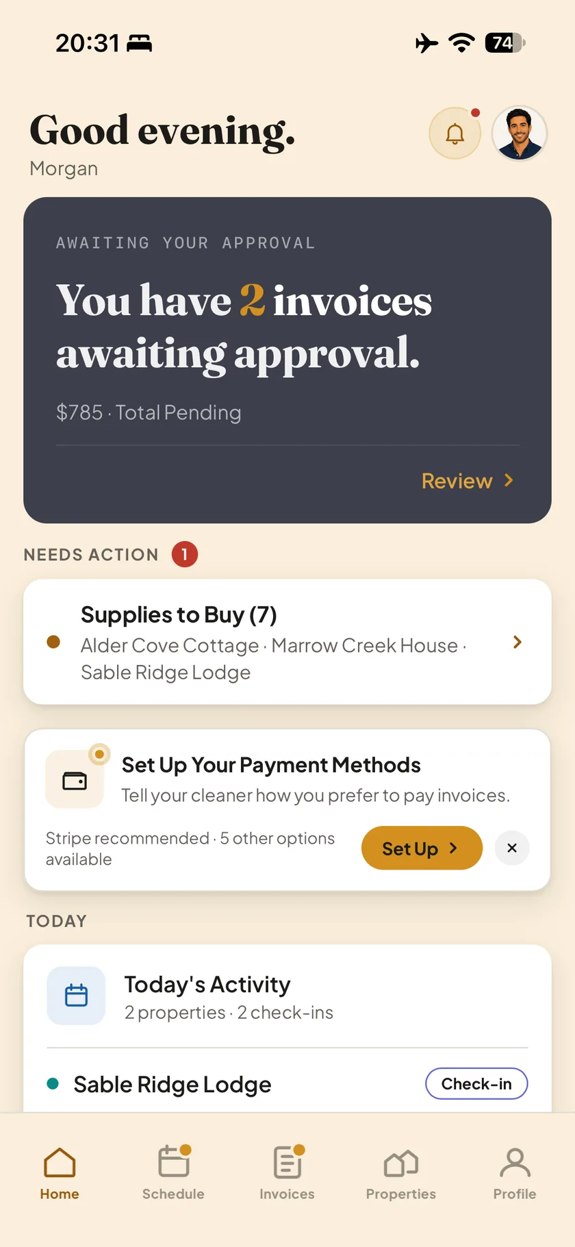 Tap Properties on the bottom navigation.